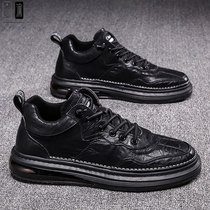 High bunch shoes mens 2022 Korean version 100 hitch a new trend genuine leather thick underfloor shoes casual shoes with high tide shoes men