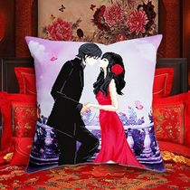 Marriage embroidery embroidery pillow a couple wedding celebration 2022 new pillow set for their own bedroom living room sofa