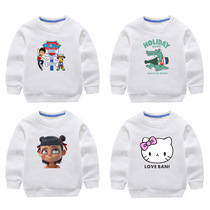 Male and female children cotton white clothes childrens casual cartoon cute baby long sleeve bottomed sweater T-shirt performance