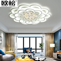 LED ceiling lamp Simple modern living room lamp Atmospheric round crystal lamp High-end warm master bedroom room lamp