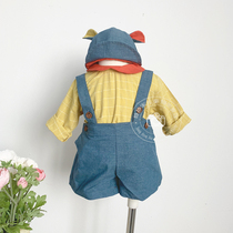 Year-old boys summer bright color boys photography clothes One-year-old boys bib year-old party childrens photo studio photo clothes