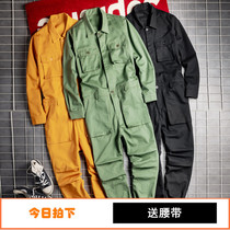 Hip-hop tooling jumpsuit men ins tide brand retro loose trend one-piece suit clothes bib pants men