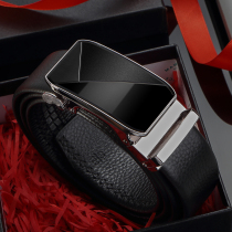 Genuine leather belt men automatic buckle pure head layer cowhide business mens belt young people casual Korean version trend pants belt