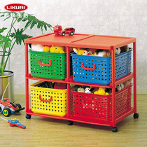 Quick storage cabinet Japan original imported Izumi childrens double three layer storage rack storage drawer cabinet