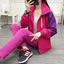 Autumn and winter outdoor waterproof jackets men detachable two sets of three-in-one thickened velvet mountaineering brand