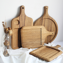  Zebra wood steak plate Western bread plate Pizza plate Steak plate Creative Nordic style pizza plate Wooden plate