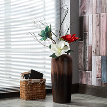 European-style ceramic hydroponic kiln becomes floor-to-ceiling large vase decoration porch living room Chinese-style home hotel villa flower arrangement