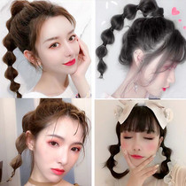 Net red lantern bubble braid wig female strap short natural high ponytail braid realistic wig tail braid