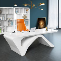 Modern Desk Boss Table White Baking Lacquered Fashion Creative Manager Table Medical Beauty Beauty Reception Desk Portfolio