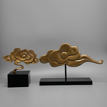 New Chinese style creative aluminum crafts living room TV cabinet Wine cabinet Xiangyun ornaments Model room soft decorations