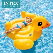 Intex adult childrens water floating bed inflatable floating row size number yellow duck water bed animal INTEX 57556