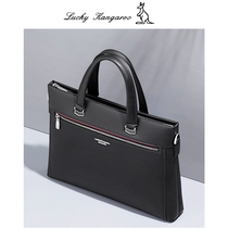 Lucky Kangaroo Mens bag Mens handbag Business bag Contrast leather bag Briefcase
