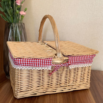 Rattan wicker picnic basket storage basket photography basket basket shopping basket with cover outdoor basket gift basket
