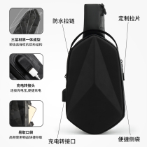 Shoulder Bag Mens hard case chest bag cool sports car large capacity shoulder bag outdoor anti-theft locomotive small backpack mobile phone bag