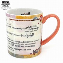 Foreign Trade Boutique LANG Mug Standard American Mark Painted Cup Butterfly English Coffee Cup Handy Cup