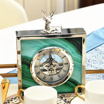 Neoclassical post-modern green agate pattern clock model room home bedroom bookcase wine cabinet decoration decoration
