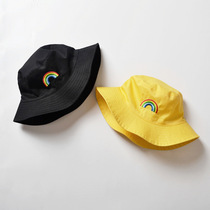 Korean spring and autumn newborn hat cotton cute rainbow sun hat foreign fisherman hat male and female baby baby hat tide tide