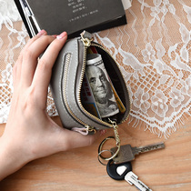 2021 New pure colour minimalist genuine leather zero wallet woman small cow leather Youth zipped hand with coin key bag