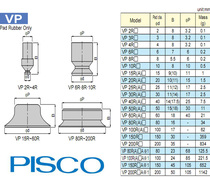 Japan pieker PISCO vacuum suction cup VP2RVP4RVP6RVP8RVP10R monolayer silicone gel pneumatic suction nozzle
