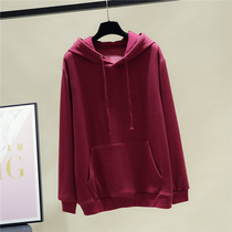 2021 new non-inverted velvet thick plus size sweater women autumn and winter clothes loose fat sister 200 Jin slim coat