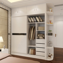 Plate modern sliding door wardrobe solid wood combination sliding door wardrobe two doors custom bedroom cloakroom overall wardrobe