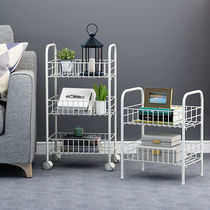 Mobile table under the shelf Floor bookshelf Dormitory snack storage artifact Bedroom multi-storey ins Living room trolley