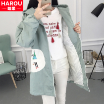 Thickened cotton coat girl autumn and winter clothing 2021 new junior high school students Korean version of long cotton padded jacket cotton coat