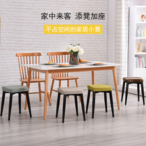 Stool home bench modern makeup dressing stool fashion creative solid wood Square bench bench fabric Adult Small chair