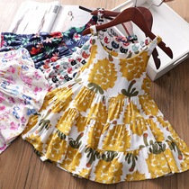 Cool-fast ~ girl harnesses even dress for the summer dress Han version of the new baby cotton silk Cartoon Vest Skirt