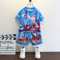 Ottman Clothes Boy Summer Sports Short Sleeve Boy Clothing Teiro Shorts Foreign Air Suit Children Summer Clothing Wave Handsome