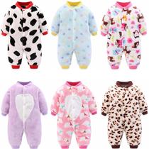 Autumn baby conjoined pajamas winter 1 a 3 year old male baby 0 Girl 2 one person 4 Children 5 male treasure flannel climbing suit