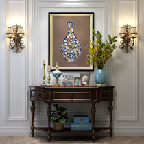 Jinyu full hall hanging painting to attract wealth into treasure porch hanging painting vertical American style living room decoration painting simple beauty triple