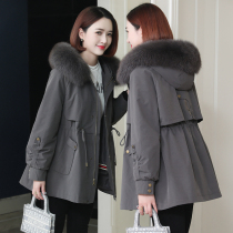 Zqqz Parker Coat Women's Middle School Long 2021 New Fox Hair Collar Rex Rabbit Hair Liner Fur Coat 793