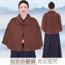 New meditation shawl for men and women plush monk short cloak plus velvet monk warm winter lay meditation short