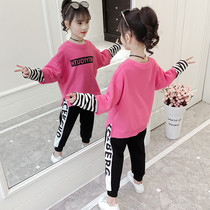Girl Autumn Clothing Sports Clothing Suit 5 67 80 2-year-old twin girlfriends Long sleeves Early autumn Ocean Gas