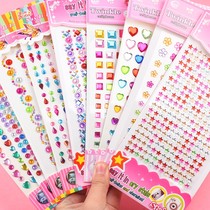 Diamond Sticker Gem Crystal Sticker Children Diamond Sticker Hand Decorated Girl Princess Love Self-adhesive Reward Sticker