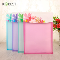 Kangbai E2819 student paper bag Office information bag A4 file bag Creative file bag Waterproof PP storage bag
