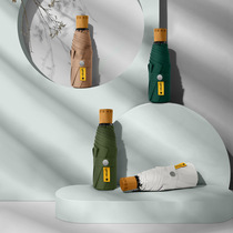 Guochao wooden handle five-fold umbrella Eight-bone sun umbrella parasol sunny umbrella Sunscreen and UV protection folding mini retro