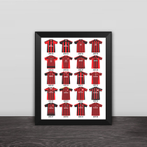 AC Milan historical jersey illustration solid wood decorative photo frame Photo wall table hanging frame Home mural gift