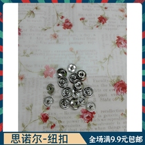 Four hole round metal button transparent hidden button sub female button snap button sub clothes invisible lady button