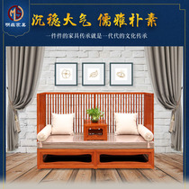 Luohan bed small apartment full solid wood new Chinese Zen Old Elm sofa retractable Chinese Luohan bed push-pull bed