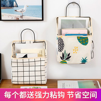 Fabric storage hanging bag Dormitory bed large capacity Japanese wall hanging hook storage bag Bathroom door hanging belt