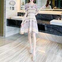 小众桔梗雪纺连衣裙夏女装2020新款潮女裙子气质高端很仙的法国