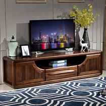 Solid wood TV cabinet 1 8 meters black walnut room Bedroom master bedroom modern simple living room Nordic TV cabinet combination