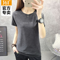 361 Sports Short Sleeves Women 2022 Summer round collar Hygroscopic Perspiration Workout Fitness Running Suit 361 Degrees Casual Blouse