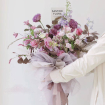 Peacock feather mesh flower bouquet flower packaging materials flower packaging paper Korean bouquet network