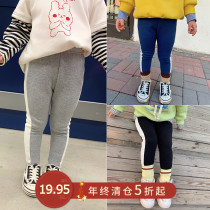Winter childrens clothing girls 2020 new Korean version of childrens padded leggings baby trousers little girl plus velvet pants