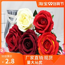 Living room ornaments simulation rose flannel rose Table home interior flower arrangement