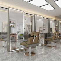 Net Red Hairdresse Shop Mirror Desk Hair Salon Special Brief Beauty Salon Bifacial Mirror Single-sided Floor Landing Hanging Against Wall Mirror
