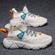 Summer mens shoes 2021 new trend Joker flying weaving sports leisure breathable mesh light running trendy shoes autumn